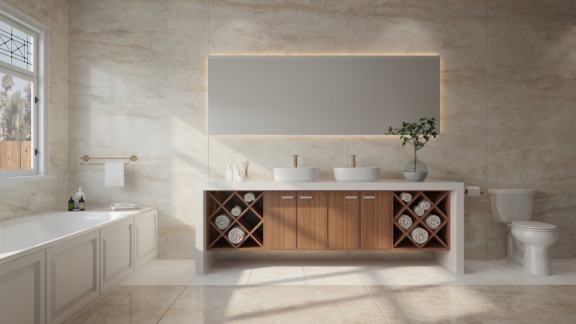 Dekton-pinnat kylpyhuoneessa